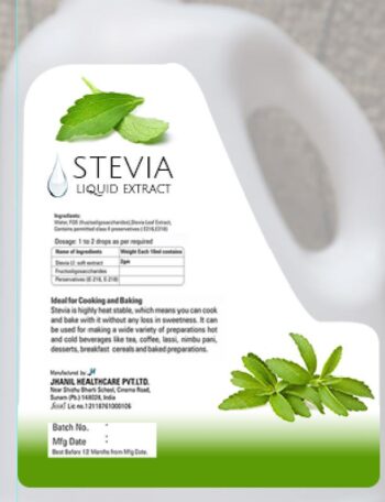 Stevia Bottle back info